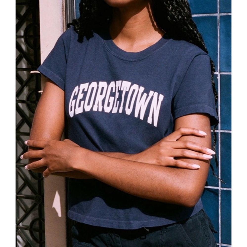 brandy melville john galt georgetown cropped shrunken baby tee